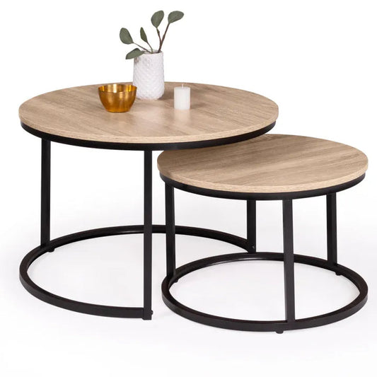 Lot 2 tables basses rondes