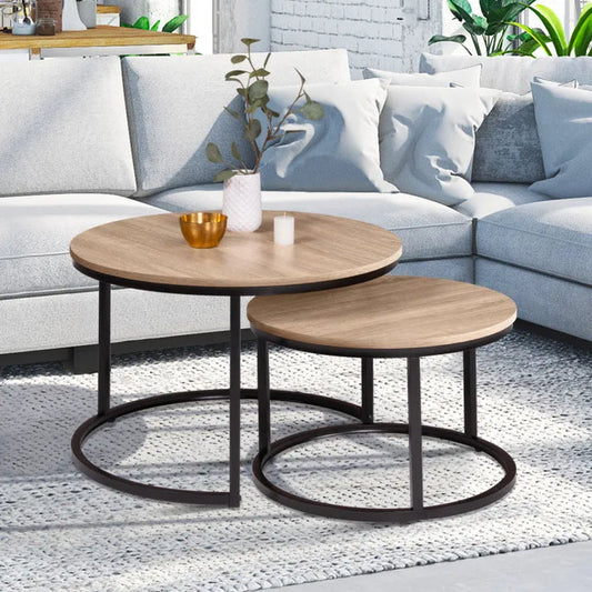 Lot 2 tables basses rondes